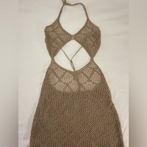 Knit tan dress